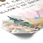 Rustiek Baby Meisje Roze Een Gelukkig Camper Verja Poster (Hoek)