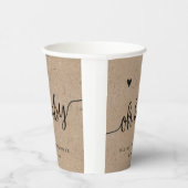Rustiek Baby shower, Kraft Oh Baby Custom Papieren Bekers (Rechts)