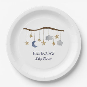Rustiek Baby shower Night Sky Mobile Papieren Bordje