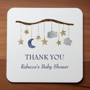 Rustiek Baby shower Night Sky Mobile Vierkante Sticker