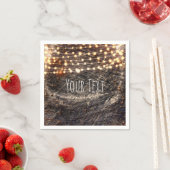 Rustiek Bark Wood & Sparkle Lights Herfst Party Servet (Insitu)