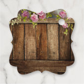 Rustiek Barnwood, Kant, Rozen bruiloft Bedankjes Labels (Achterkant)