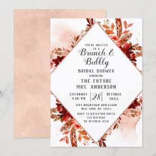 Rustiek Beauty Bloemen Brunch & Bubbly Vrijgezelle Kaart