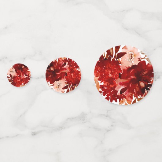 Rustiek Beauty Floral Waterverf Bruiloft Monogram Confetti (Achterkanten)