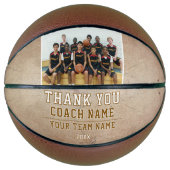 Rustiek Bedankt Coach Team Naam Foto Basketbal (Voorkant)
