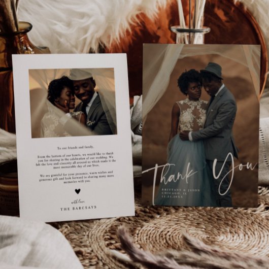 Rustiek Bedankt Script Verticale foto bruiloft