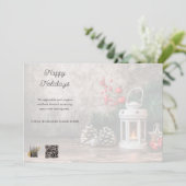 Rustiek bedrijf Logo QR code Business Feestdagenkaart (Staand voorkant)