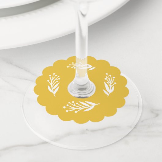 Rustiek Bee Yellow Blank Wine Label (Dichtbij)