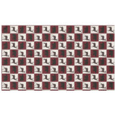 Rustiek Beer & Herten, Donkerrood & Cream Squares Tafelkleed (Voorkant (Horizontaal))