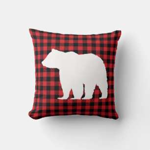 Rustiek Beer Plaid Wilderness Cabin Sierkussen