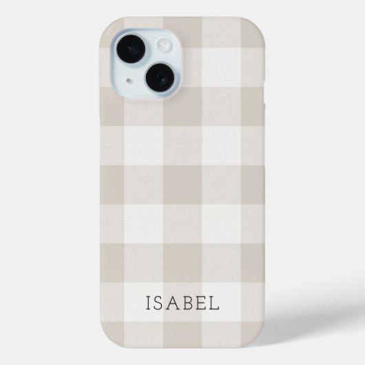 Rustiek Beige Buffel Check Monogram Case-Mate iPhone Case (Achterkant)