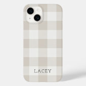 Rustiek Beige Buffel Check Monogram Case-Mate iPhone Case (Achterkant)