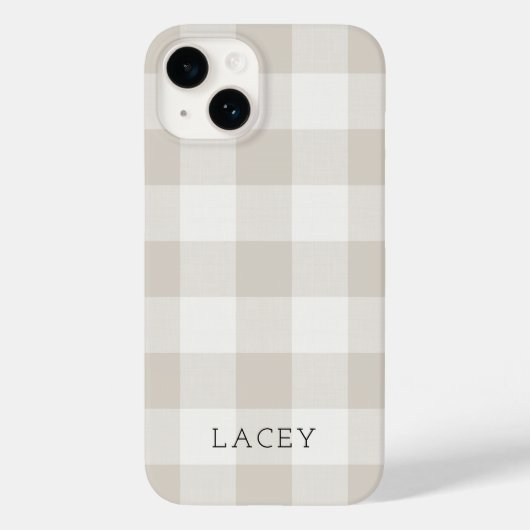 Rustiek Beige Buffel Check Monogram Case-Mate iPhone Case (Achterkant)