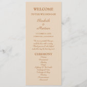 Rustiek Beige Terra Cotta Herfst Trouwprogramma Programma (Voorkant)