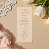 Rustiek Beige Terra Cotta Herfst Trouwprogramma Programma