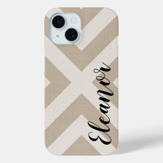 Rustiek Beige X Chevron Monogram Case-Mate iPhone Case (Achterkant)