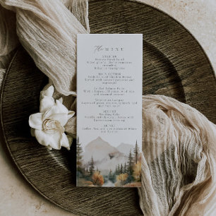Rustiek Berg Bruiloft Diner Menu