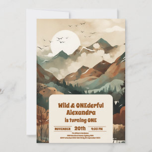 Rustiek Bergbos Evergreen 1e Verjaardag Kaart