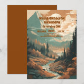 Rustiek Bergbos Evergreen 1e Verjaardag Kaart (Voorkant / Achterkant)