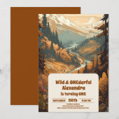 Rustiek Bergbos Evergreen 1e Verjaardag Kaart (Voorkant / Achterkant)