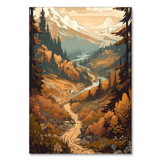 Rustiek Bergbos Evergreen Bruiloft Kaart (Achterkant)