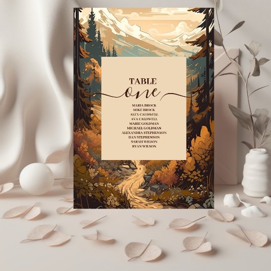 Rustiek Bergbos Evergreen Bruiloft Kaart