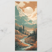 Rustiek Bergbos Evergreen Bruiloft Menu (Achterkant)