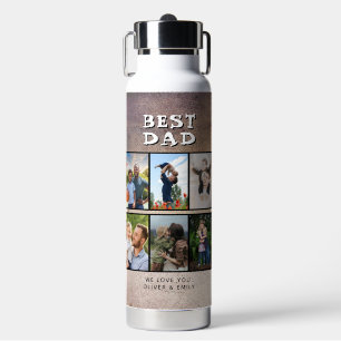 Rustiek Best Dad Vaderdag 6 Foto Waterfles