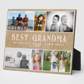 Rustiek Best Oma 6 Foto Collage Keepsake Fotoplaat (Zijkant)