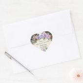 Rustiek betoverd bos Paarse bloemenquinceañera Hart Sticker (Envelop)