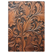 Rustiek bewerkt leer klembord (Achterkant)