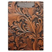 Rustiek bewerkt leer klembord (Voorkant)