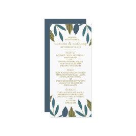 Rustiek Blad Bloemen Bruiloft Menu