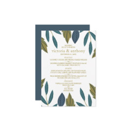 Rustiek Blad Bloemen Bruiloft Menu