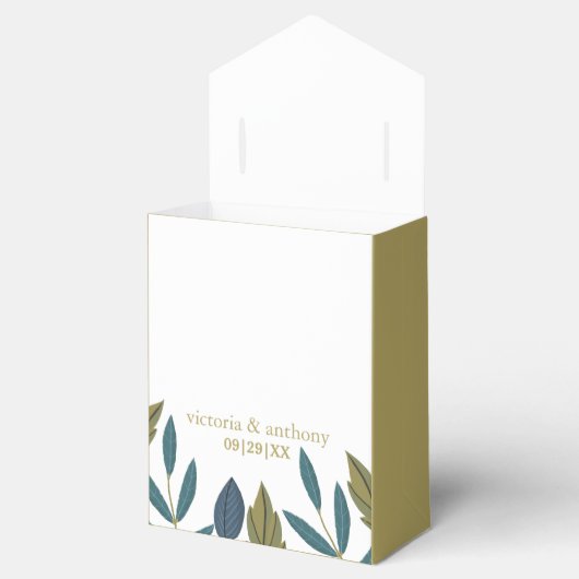 Rustiek blad bloemenbruiloft bedankdoosjes (Geopend)