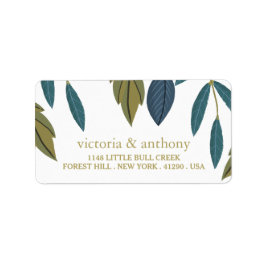 Rustiek blad bloemenbruiloft etiket