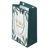 Rustiek blad bloemenbruiloft klein cadeauzakje (Voorkant Gekanteld)