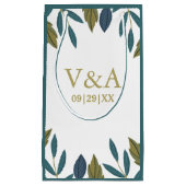 Rustiek blad bloemenbruiloft klein cadeauzakje (Voorkant)