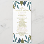 Rustiek blad bloemenbruiloft programma (Voorkant)