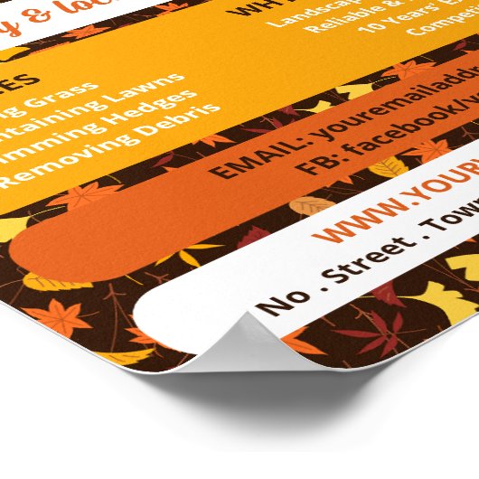 Rustiek bladontwerp, gazonverzorging poster (Hoek)