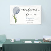 Rustiek Blauw Ballon Baby shower Welkom Spandoek (Beurs)