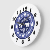 Rustiek blauw beer pinecone grote klok (Hoek)