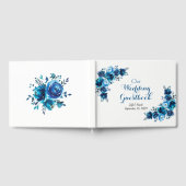 Rustiek Blauw Bloemen Land Schuur Bruiloft Gastenboek (Volledig)