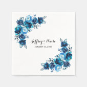 Rustiek Blauw Bloemen Land Schuur Bruiloft Servetten (Voorkant)