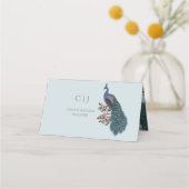 Rustiek Blauw Bloemen Pauw bruiloft (Achterkant)