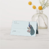 Rustiek Blauw Bloemen Pauw bruiloft (Voorkant)