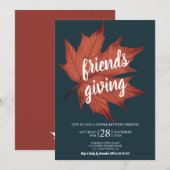 Rustiek blauw bruin esdoornblad Thanksgiving Kaart (Voorkant / Achterkant)