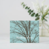 Rustiek Blauw Bruine Boom Branches Briefkaart (Staand voorkant)