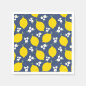Rustiek blauw en geel citroenen patroon servet (Voorkant)
