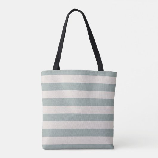 Rustiek Blauw en Ivoren Strepen Groot Monogram Tote Bag (Achterkant)
